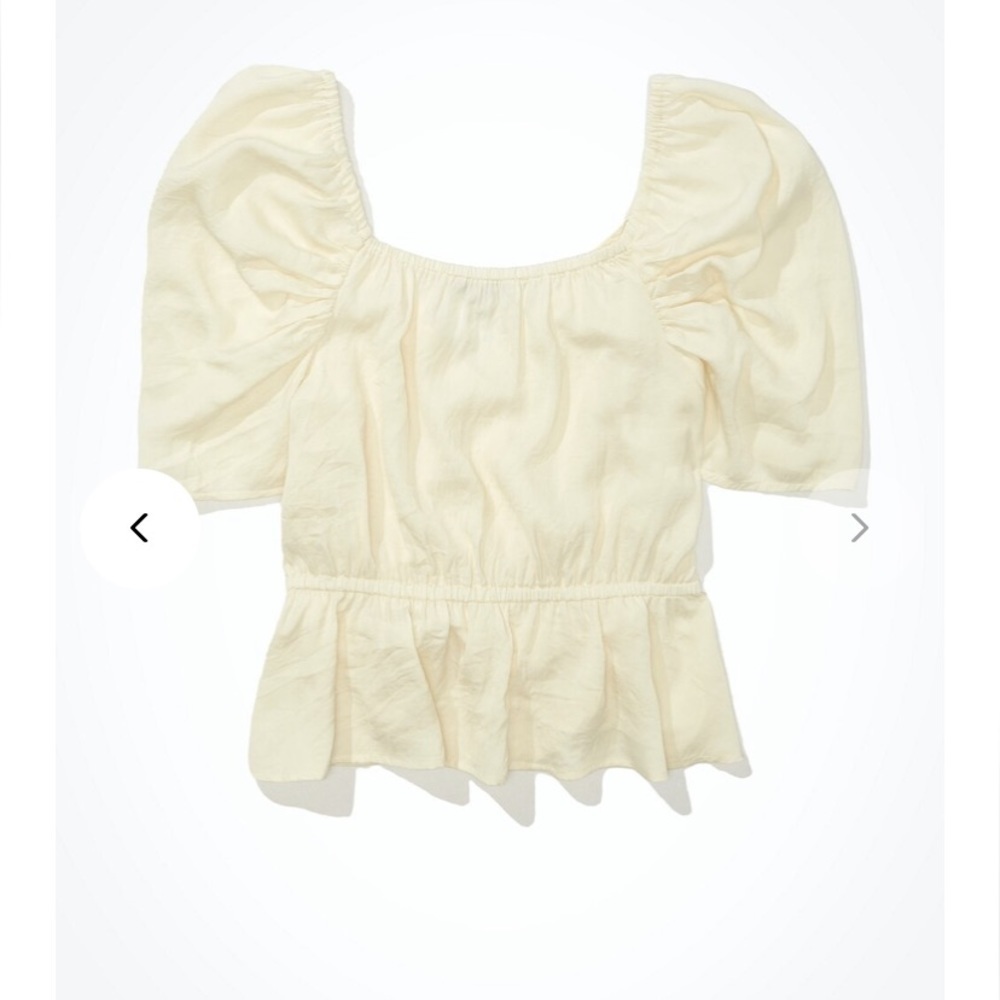 NWT American Eagle Cream Puff Sleeve Blouse - Picture 4 of 10
